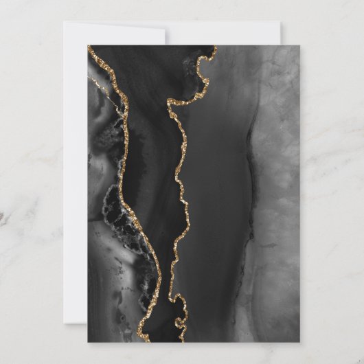 ブラックアガテ金ゴールドサプライズ誕生日パーティー 招待状 (裏面)