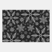 ブラックアクアエレガントホワイトウィンタースノーフレーク ラッピングペーパーシート (正面)