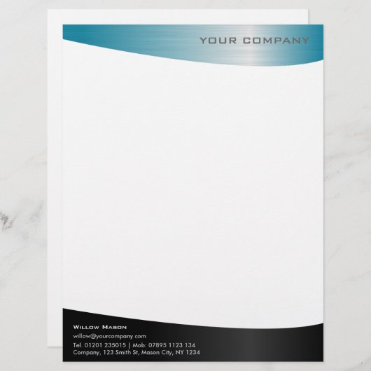 ブラックアクアステンレス鋼プロフェッショナルレタヘッド レターヘッド (正面/裏面)