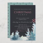 ブラックアクアパインツリー雪の森クリスマスパーティー シーズンカード (正面/裏面)