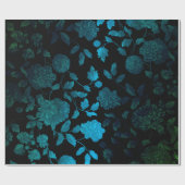 ブラックアクアブルーグラデーションヴィンテージトモダンイール ラッピングペーパー (フラット)