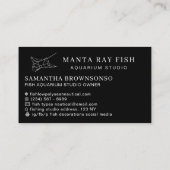 ブラックアクアリウム魚マンタレイ 名刺 (裏面)