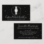 ブラックアクセサリーユニークウォッチ 名刺 (正面/裏面)