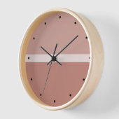 ブラックアクセント付きニュートラルテラコッタカラーブロック 壁時計 (傾斜)