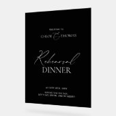 ブラックアクリルリハーサルディナーウェルカムサイン アクリルサイン (傾斜)