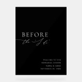 ブラックアクリルリハーサルディナーウェルカムサイン アクリルサイン (正面)