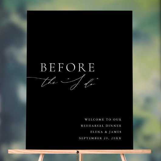 ブラックアクリルリハーサルディナーウェルカムサイン アクリルサイン (ニュートラル)