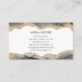 ブラックアゲエレガントートスライスおよび金ゴールドグリッター 名刺 (裏面)