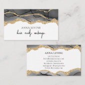 ブラックアゲエレガントートスライスおよび金ゴールドグリッター 名刺 (正面/裏面)