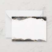 ブラックアゲテゲード金ゴールドグリッターモノグラムスクリプト ノートカード (裏面)