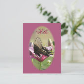 ブラックアゲハチョウオンリリー空白のはがき ポストカード (スタンド正面)