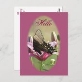 ブラックアゲハチョウオンリリー空白のはがき ポストカード (正面/裏面)