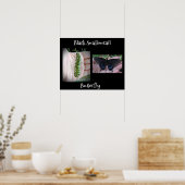 ブラックアゲハチョウキャタピラー/バタフライ ポスター (キッチン)