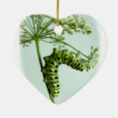 ブラックアゲハチョウキャタピラ食べーズパセリ セラミックオーナメント (裏面)