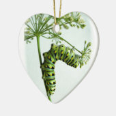 ブラックアゲハチョウキャタピラ食べーズパセリ セラミックオーナメント (左)