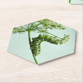 ブラックアゲハチョウキャタピラ食べーズパセリ ペーパーコースター (アングル)