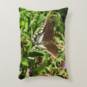 ブラックアゲハチョウバタフライ自然撮影 アクセントクッション (正面(垂直))