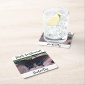 ブラックアゲハチョウバタフライ#1 スクエアペーパーコースター (インサイチュ)