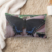 ブラックアゲハチョウバタフライ#1 ランバークッション (ブランケット)