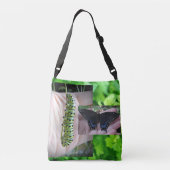 ブラックアゲハチョウ毛虫/バタフライ クロスボディバッグ (裏面)