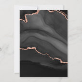 ブラックアゲートバラ金ゴールド |ブライダルシャワー 招待状 (裏面)