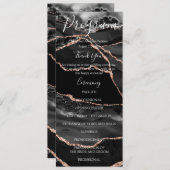 ブラックアゲートミニマリストラグジュアリー結婚式 プログラム (正面/裏面)