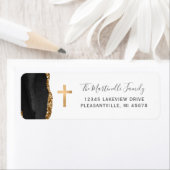 ブラックアゲート金ゴールドファーストコミュニオン差出人住所 ラベル (インサイチュ)