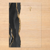 ブラックアゲート金ゴールド文字ファーストホーリーコミュニオン アクリル招待状 (正面)