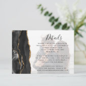 ブラックアゲート フェイード フォトオーバーレイ ウェディング ディテール エンクロージャーカード (スタンド正面)