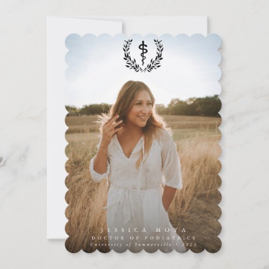 ブラックアスクレピウス医学部2写真卒業 案内状 (正面)