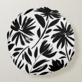 ブラックアスター:ヴィンテージ菊 ラウンドクッション (裏面)