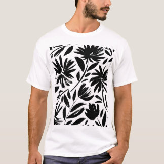 ブラックアスター:ヴィンテージ菊 Tシャツ