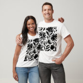 ブラックアスター:ヴィンテージ菊 Tシャツ (ユニセックス)