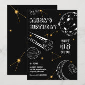 ブラックアストロジー ムーンバースデー 招待状 (正面/裏面)
