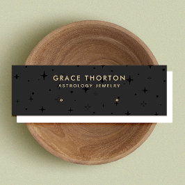 ブラックアストロロジスタスタッドイヤリングディスプレイカード スキニー名刺