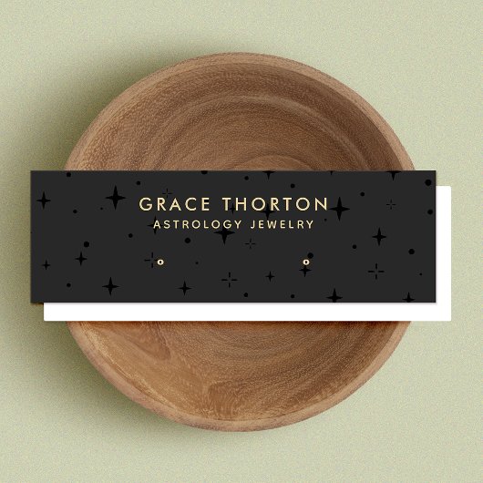 ブラックアストロロジスタスタッドイヤリングディスプレイカード スキニー名刺