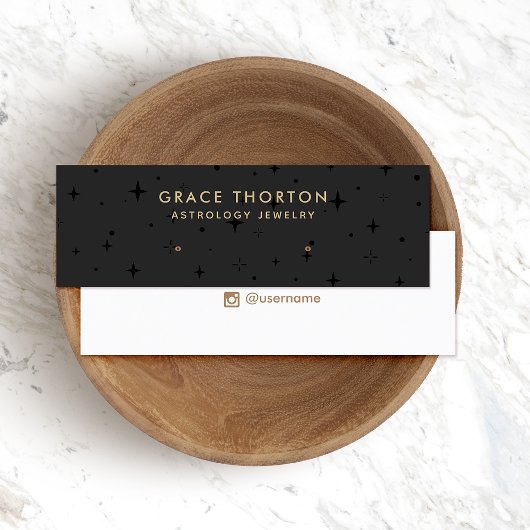 ブラックアストロロジスタスタッドイヤリングディスプレイカード スキニー名刺