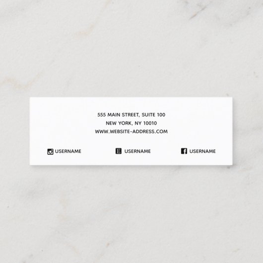 ブラックアストロロジスタスタッドイヤリングディスプレイカード スキニー名刺 (裏面)