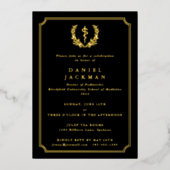 ブラックアスレピウス医科学校卒業 箔招待状 (正面)