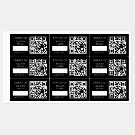 ブラックアセットQR | カスタム会社資産管理 ラベル