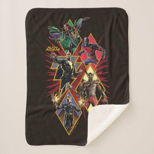 ブラックアダムキャラクターダイヤモンドバーストグラフィック シェルパブランケット (正面)