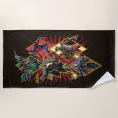 ブラックアダムキャラクターダイヤモンドバーストグラフィック ビーチタオル (正面)