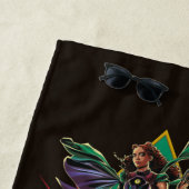 ブラックアダムキャラクターダイヤモンドバーストグラフィック ビーチタオル (インサイチュ)