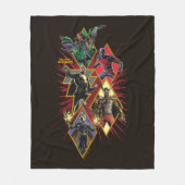 ブラックアダムキャラクターダイヤモンドバーストグラフィック フリースブランケット (正面)