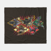 ブラックアダムキャラクターダイヤモンドバーストグラフィック フリースブランケット (正面(横))