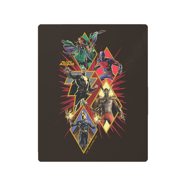 ブラックアダムキャラクターダイヤモンドバーストグラフィック メタルプリント (正面)