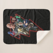 ブラックアダムグループ稲妻グラフィック シェルパブランケット (正面(横))