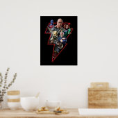 ブラックアダムグループ稲妻グラフィック ポスター (キッチン)