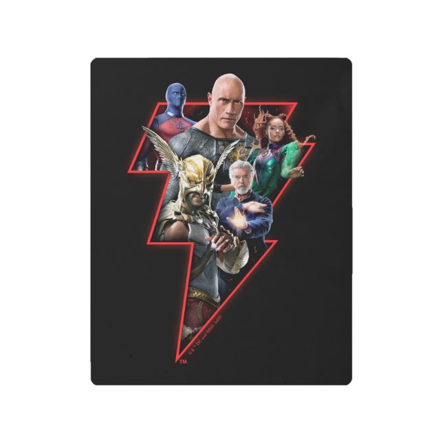 ブラックアダムグループ稲妻グラフィック メタルプリント (正面)