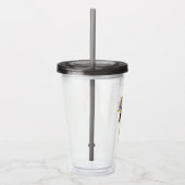 ブラックアダムグレーと金ゴールド稲妻グラフィック アクリルタンブラー (右)